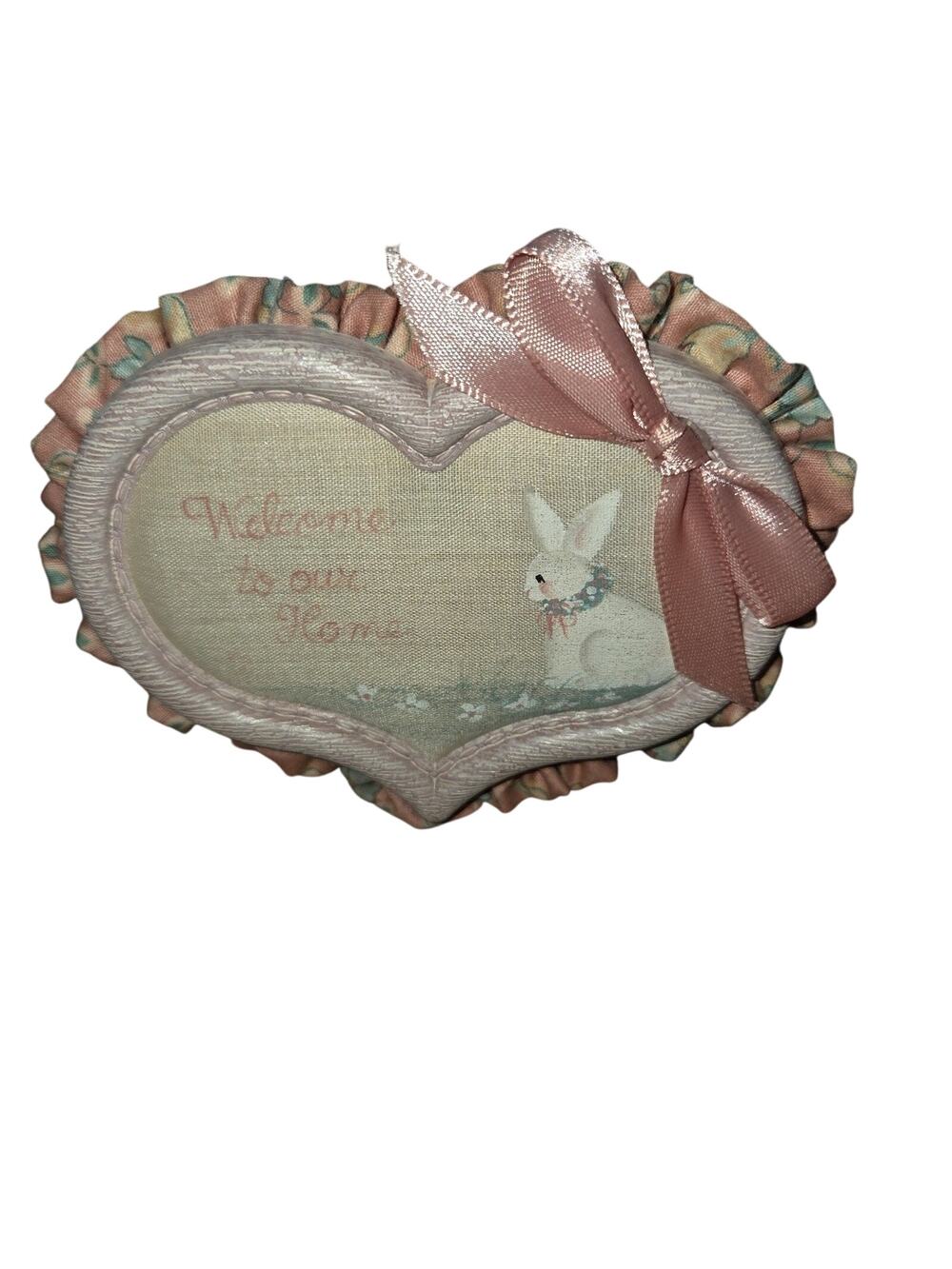 Welcome To Our Home 80's Country Cottagecore Needlepoint Bunny